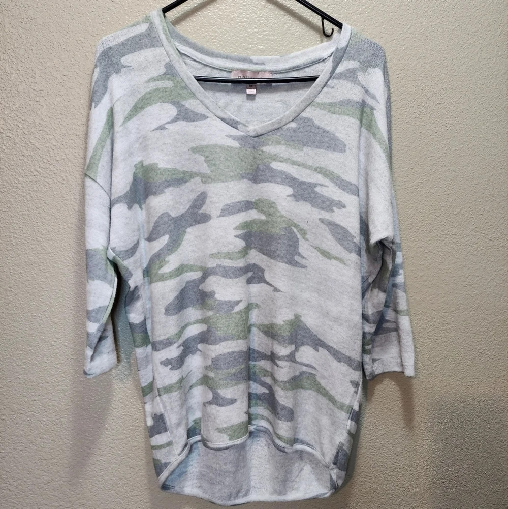 Philosophy Camo Quarter Sleeve Shirt